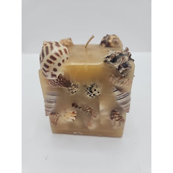 Vintage Hangmade Scented Gruvs Candles Made In USA Sea Shells 3 1/2" Square - Picture 2 of 10